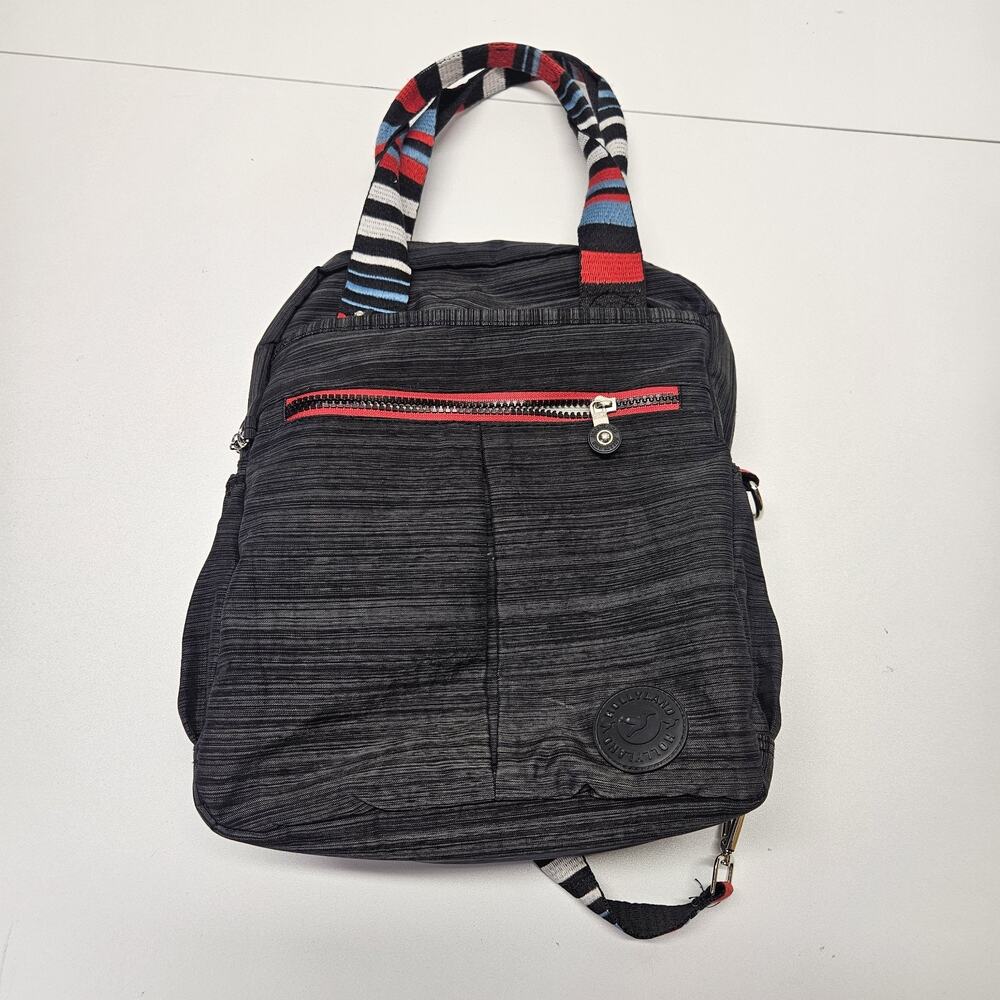 Hollyland Mini Backpack Tote W Crossbody Strap Striped Colorful Utility Travel